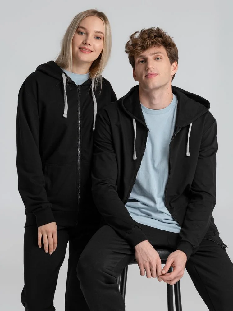 Толстовка на молнии с капюшоном Unit Siverga черная - фото 13