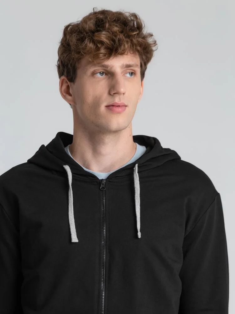 Толстовка на молнии с капюшоном Unit Siverga черная - фото 5