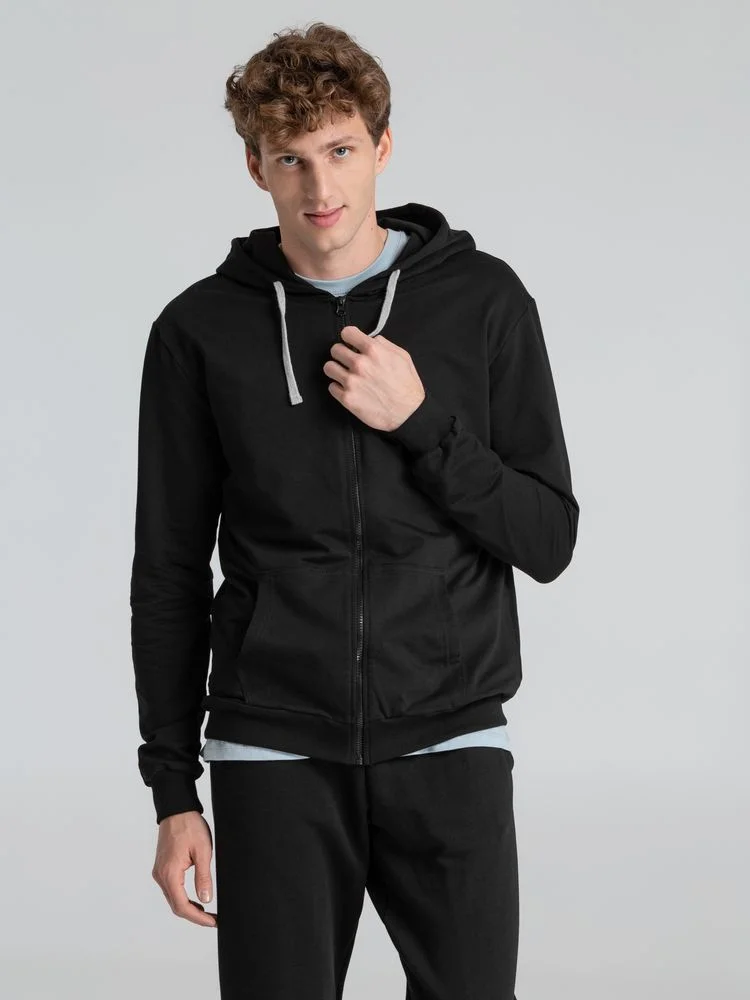Толстовка на молнии с капюшоном Unit Siverga черная - фото 6