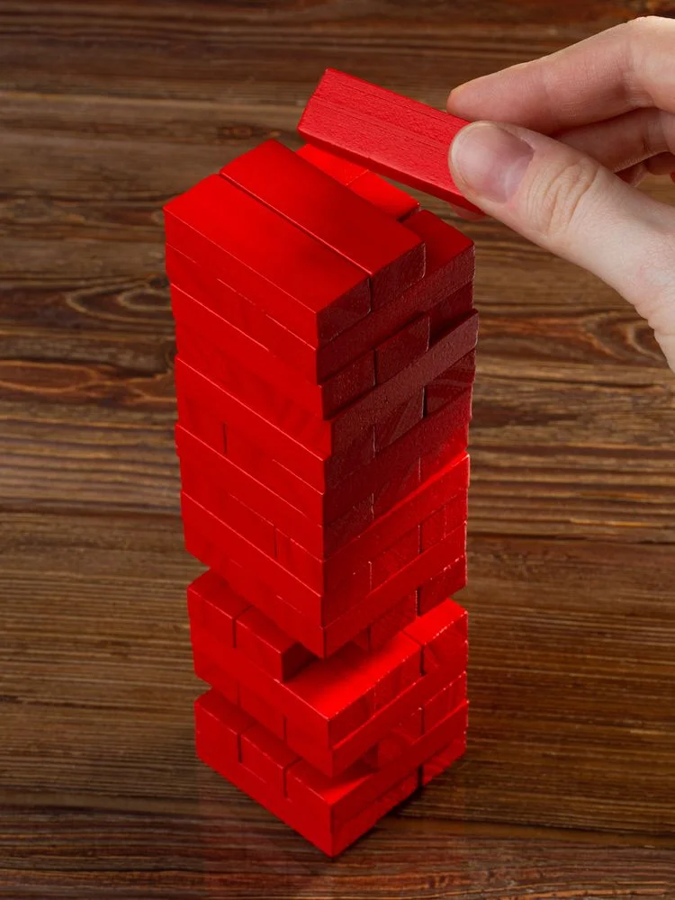 Игра «Деревянная башня мини», красная - фото 4