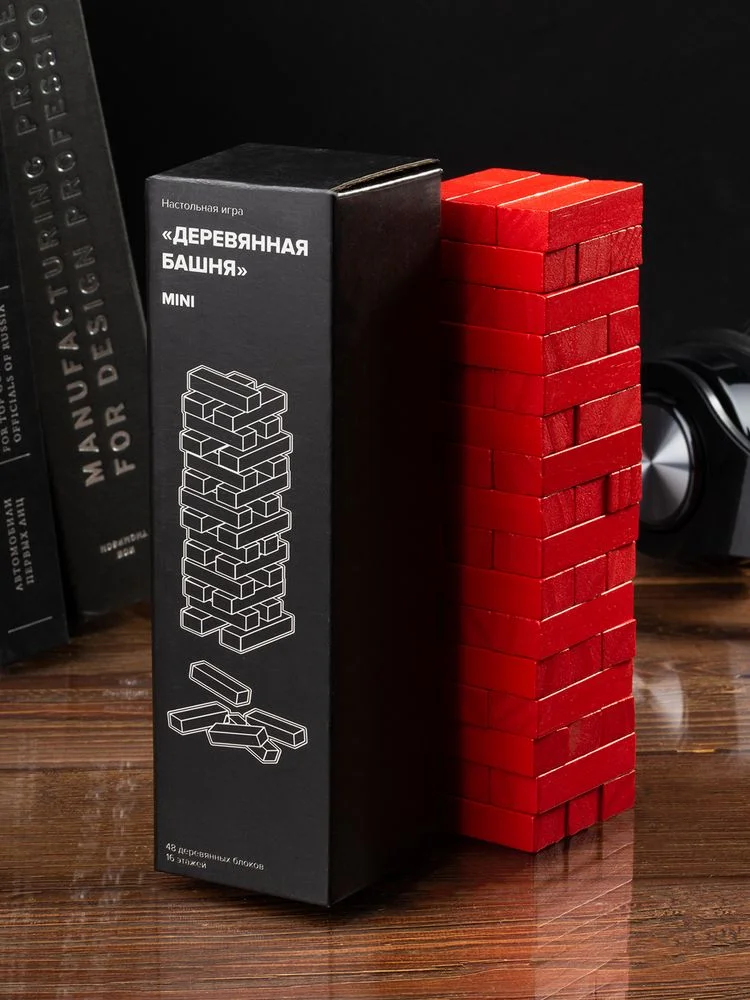 Игра «Деревянная башня мини», красная - фото 6