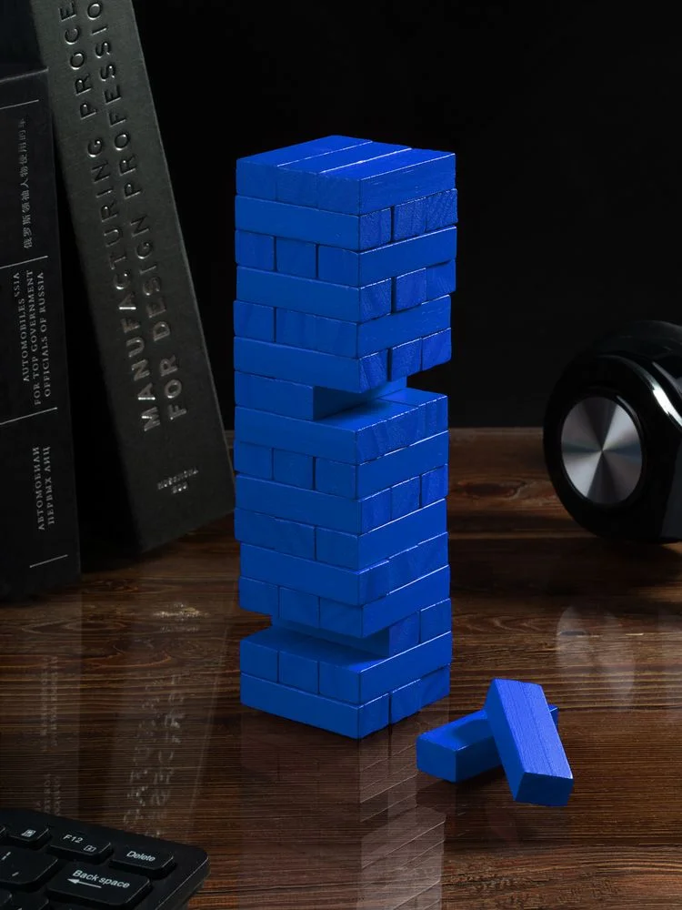 Игра «Деревянная башня мини», синяя - фото 4