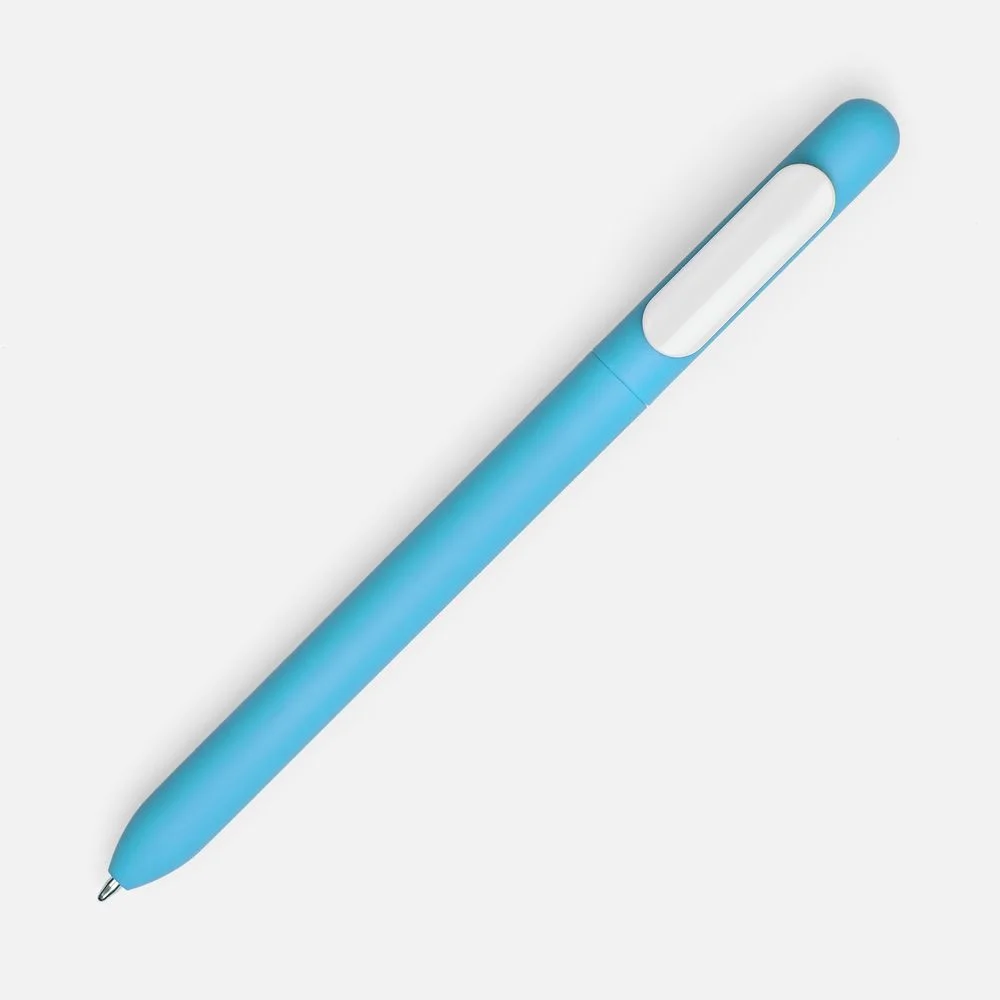 Ручка шариковая Swiper Soft Touch голубая с белым - фото 2