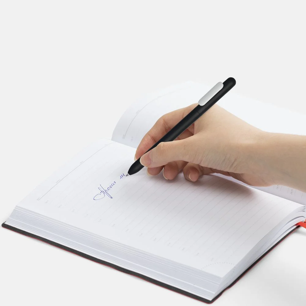 Ручка шариковая Swiper Soft Touch черная с белым - фото 4