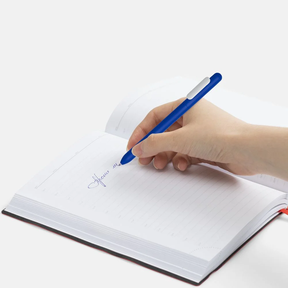 Ручка шариковая Swiper Soft Touch синяя с белым - фото 4