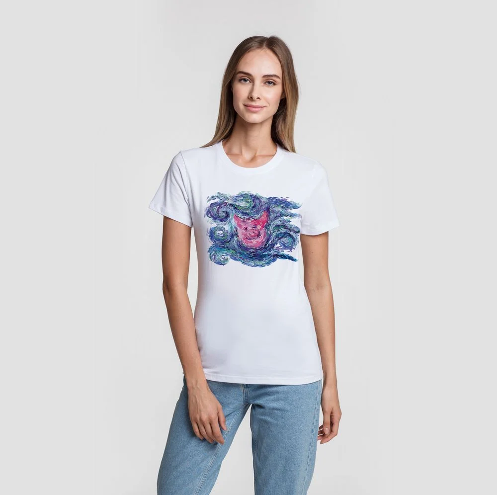 Футболка женская Ван-Пиг белая