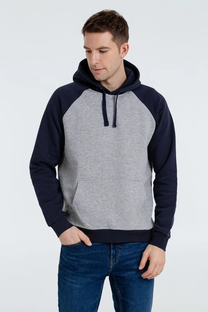 Толстовка унисекс Seattle серый меланж с темно-синим - фото 5