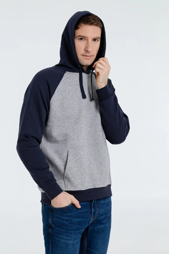 Толстовка унисекс Seattle серый меланж с темно-синим - фото 6