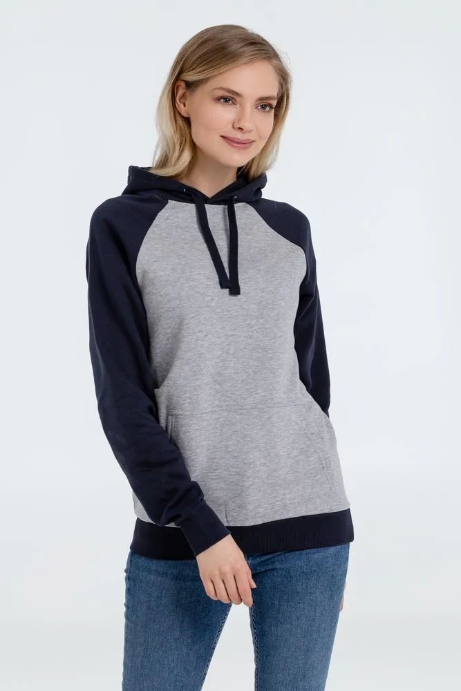 Толстовка унисекс Seattle серый меланж с темно-синим - фото 7