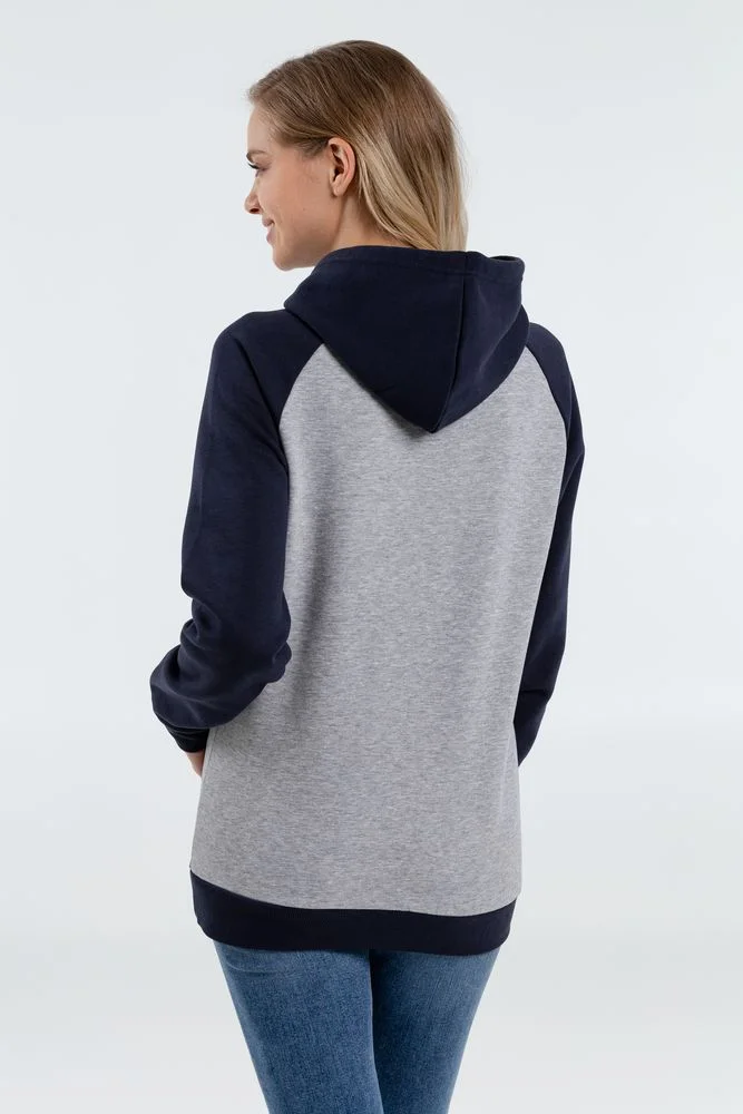 Толстовка унисекс Seattle серый меланж с темно-синим - фото 8