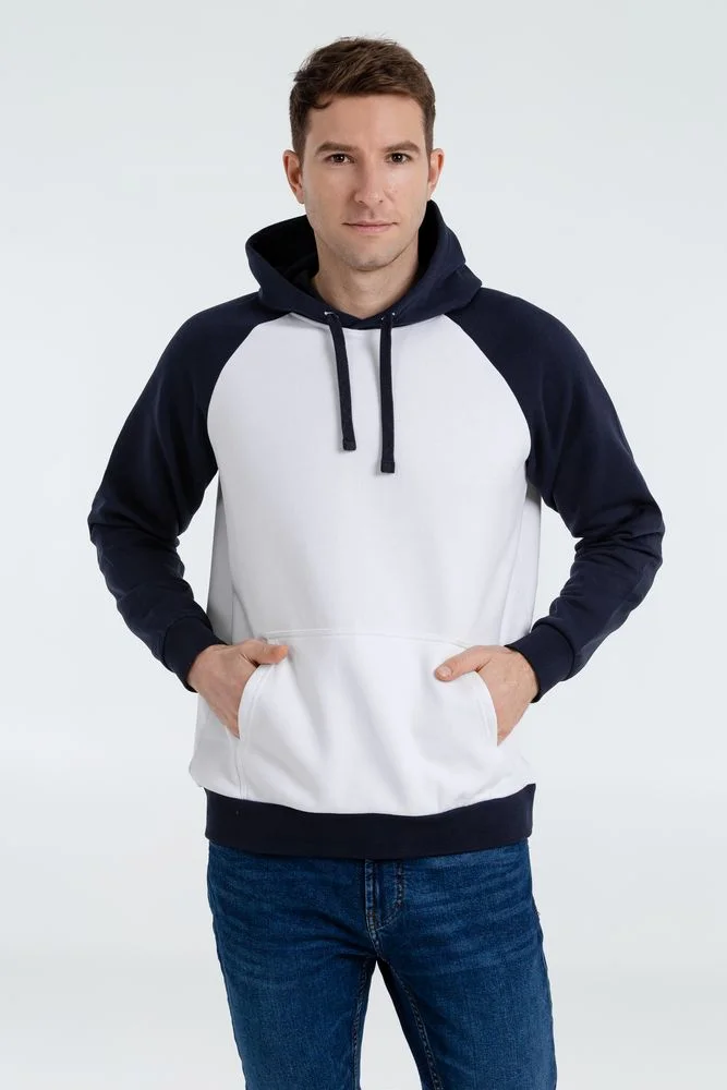 Толстовка унисекс Seattle, белая с темно-синим - фото 4