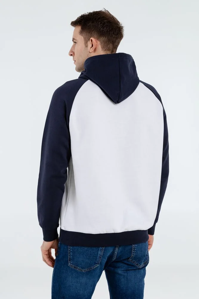 Толстовка унисекс Seattle, белая с темно-синим - фото 5