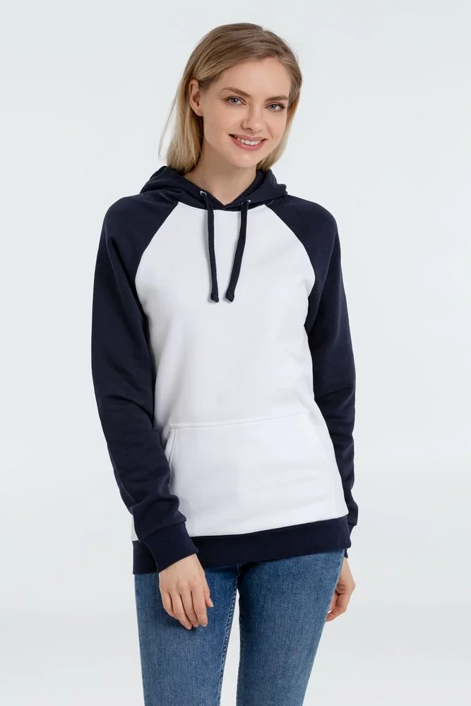 Толстовка унисекс Seattle, белая с темно-синим - фото 6