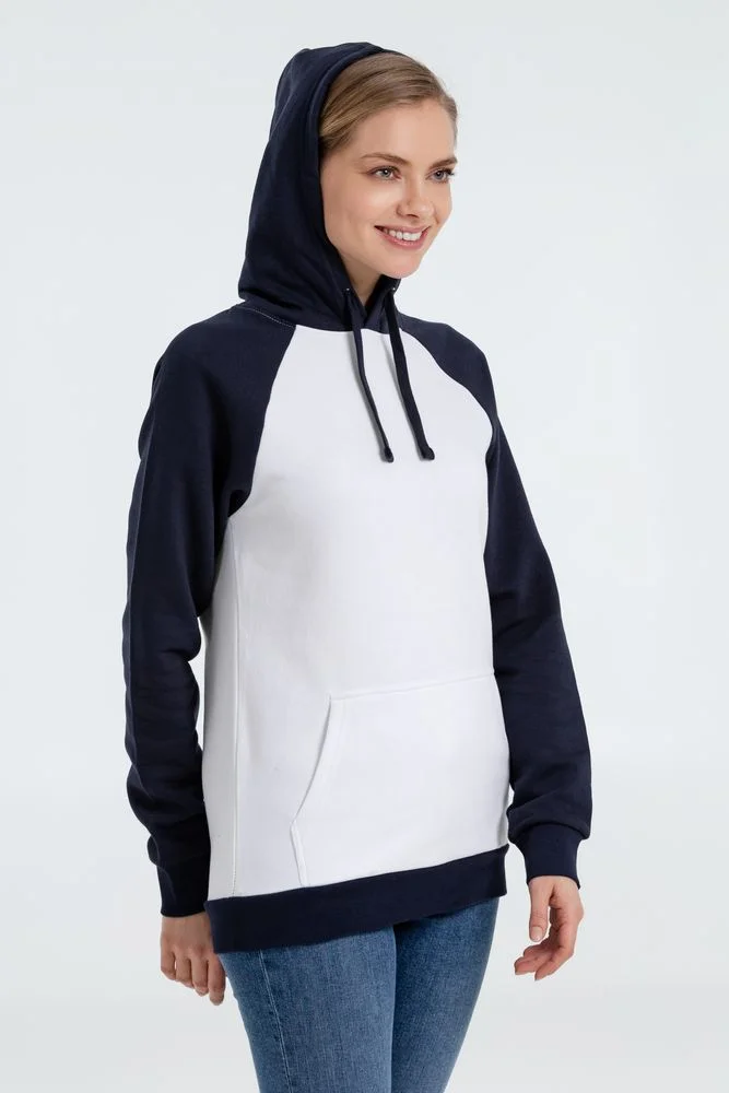 Толстовка унисекс Seattle, белая с темно-синим - фото 7