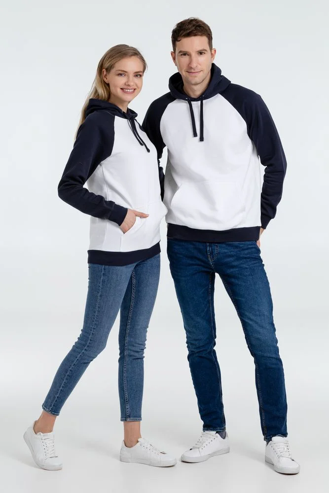 Толстовка унисекс Seattle, белая с темно-синим - фото 8