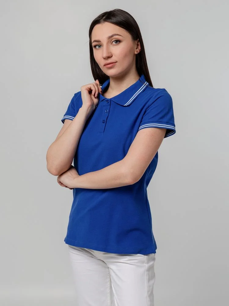 Рубашка поло женская Virma Stripes Lady ярко-синяя - фото 6