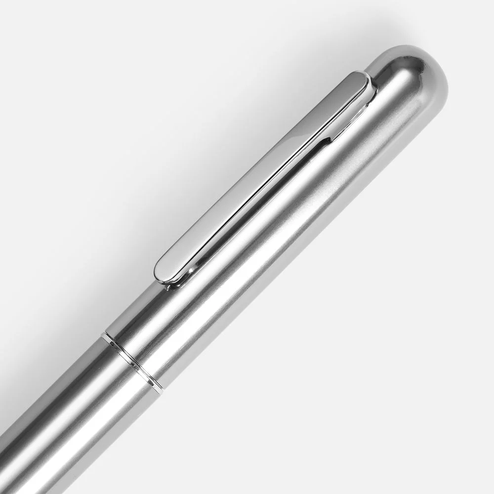 Ручка шариковая Scribo серо-стальная стальной - фото 3