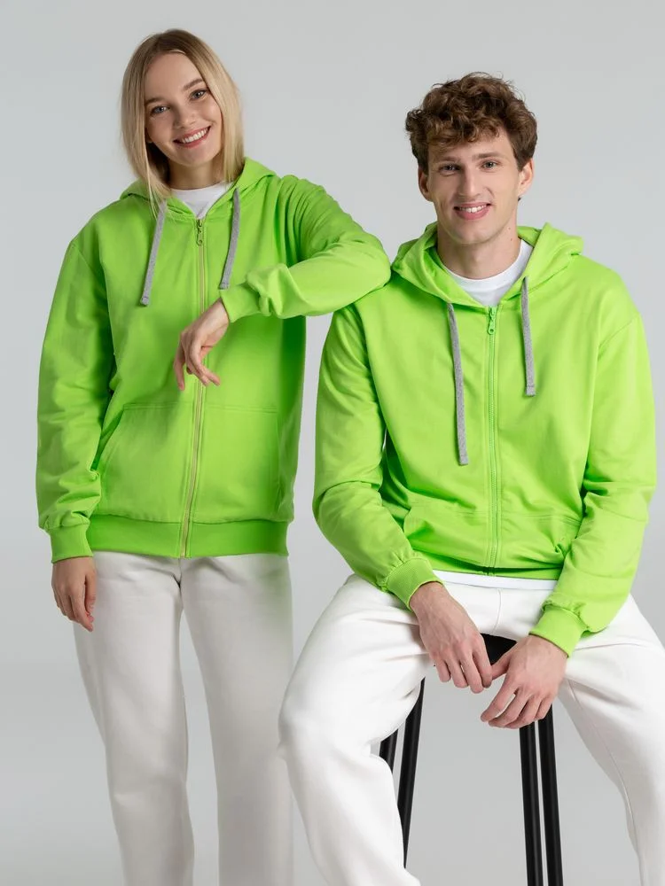 Толстовка на молнии с капюшоном Unit Siverga зеленое яблоко - фото 13