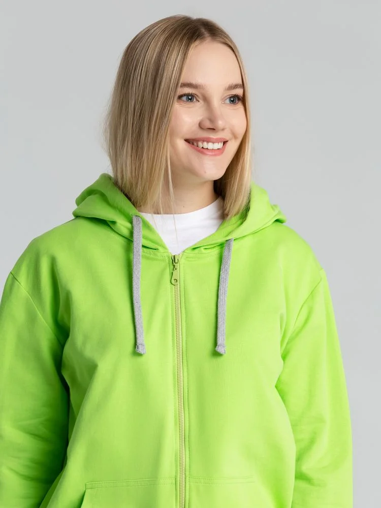 Толстовка на молнии с капюшоном Unit Siverga зеленое яблоко - фото 5