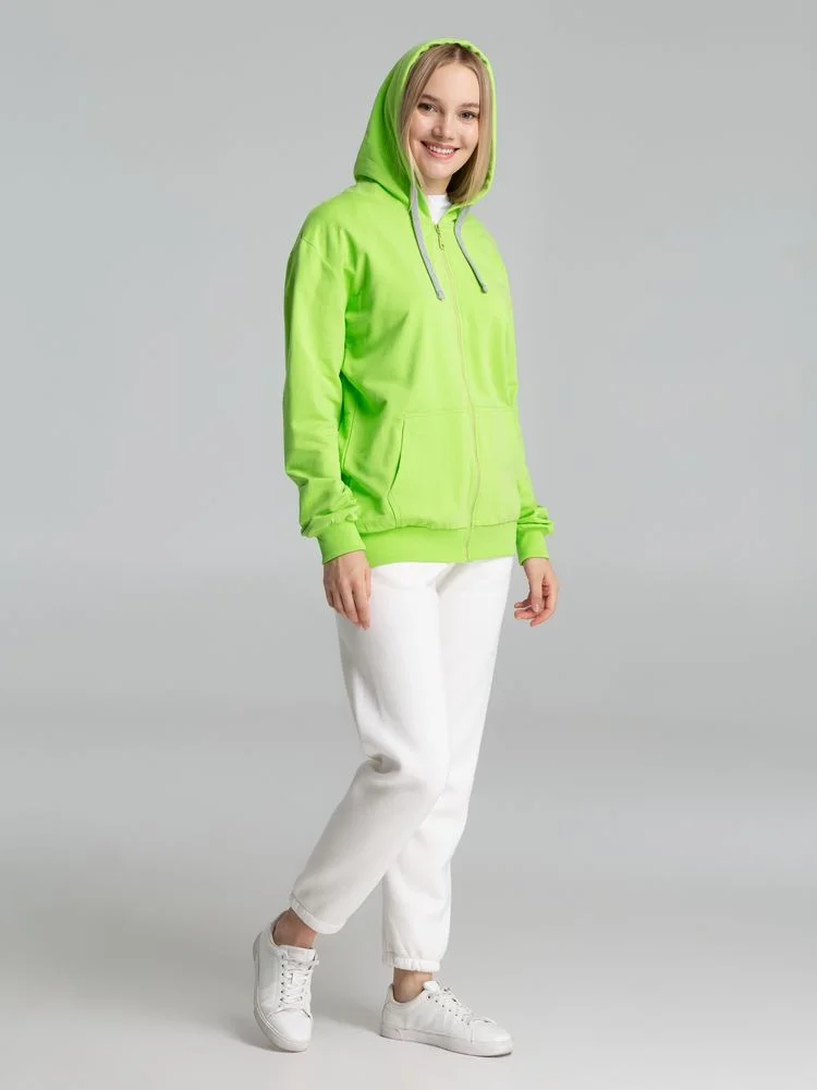 Толстовка на молнии с капюшоном Unit Siverga зеленое яблоко - фото 8