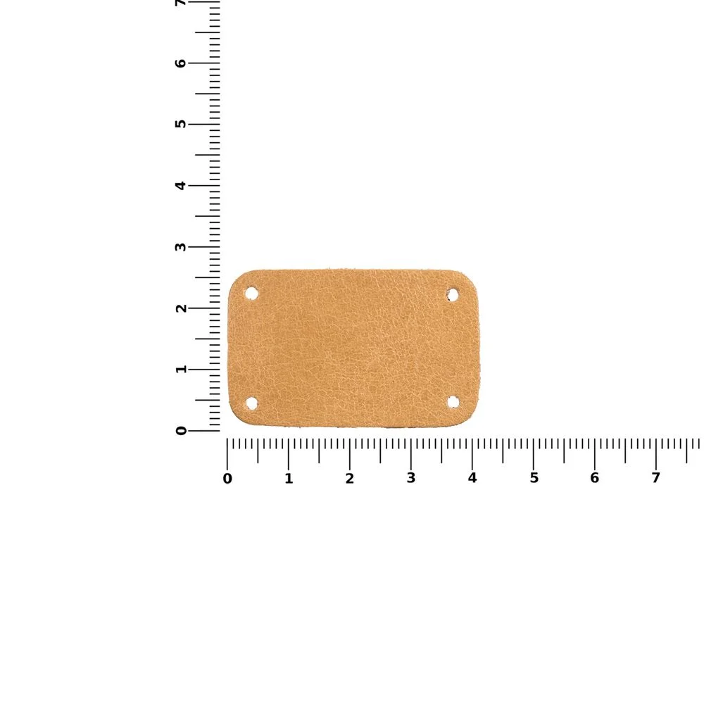 Лейбл кожаный Beta S бежевый - фото 3