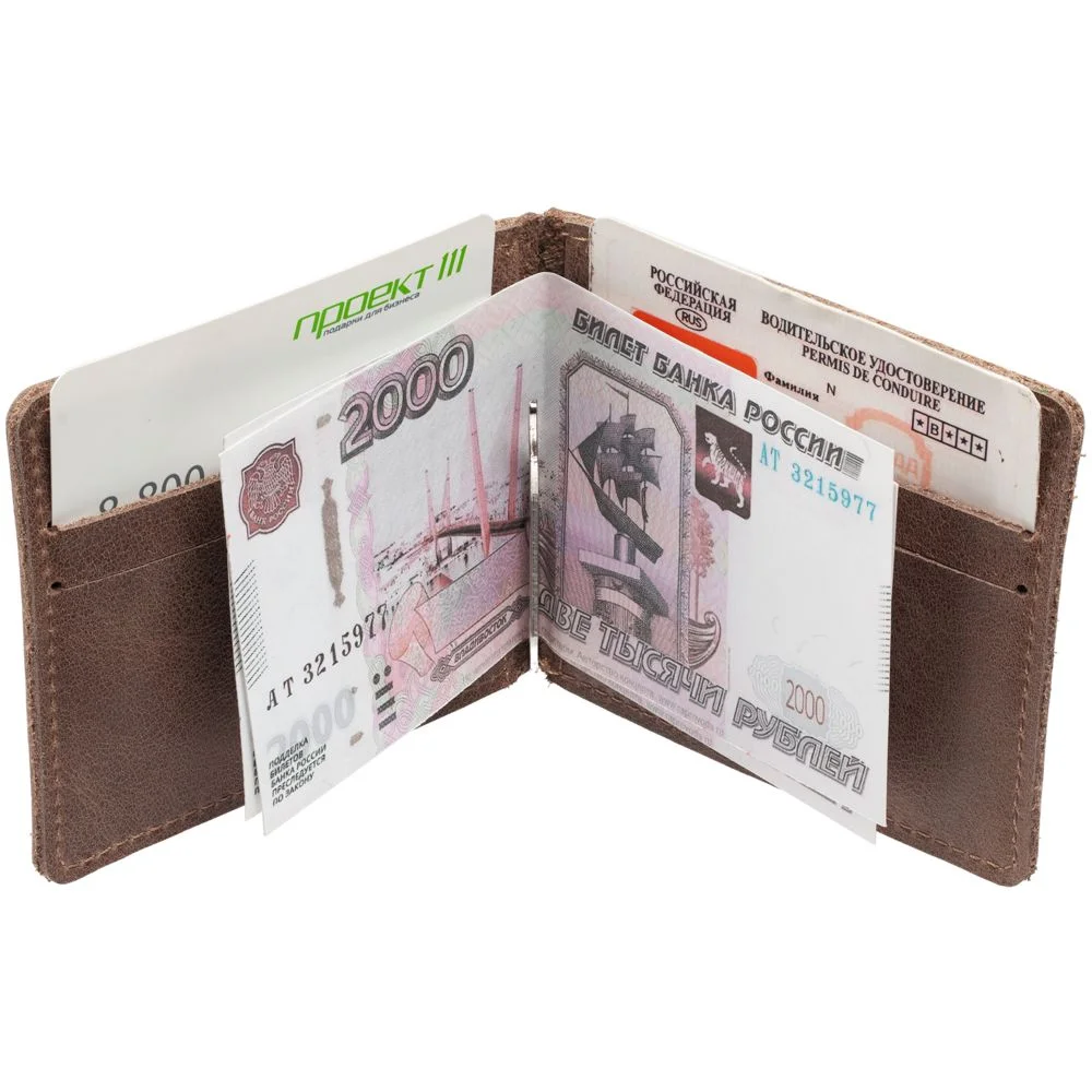 Зажим для купюр Apache коричневый какао - фото 5