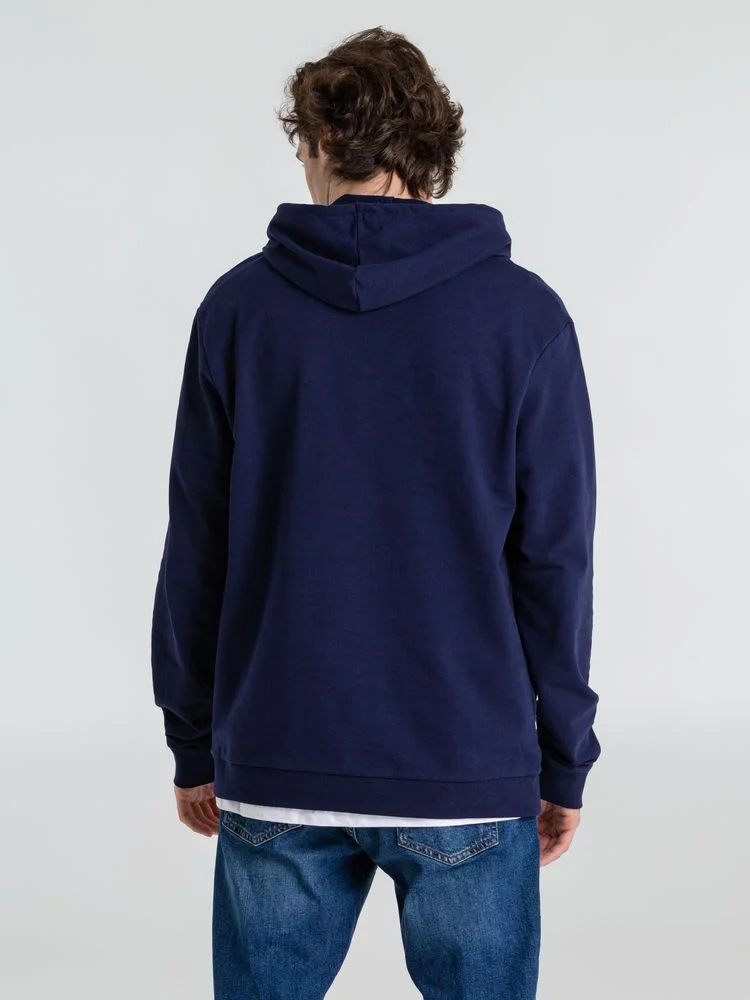 Толстовка с капюшоном унисекс Hoodie темно-синяя - фото 12