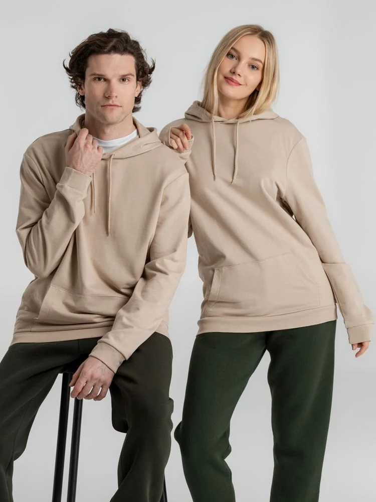 Толстовка с капюшоном унисекс Hoodie бежевая - фото 14
