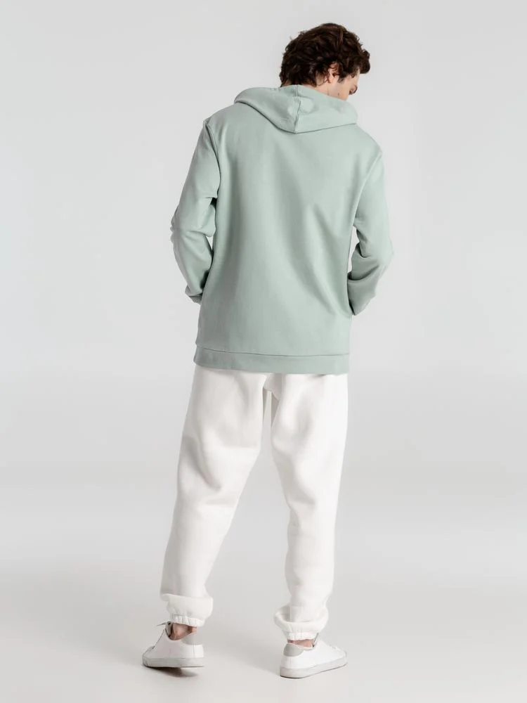 Толстовка с капюшоном унисекс Hoodie серо-зеленая - фото 12