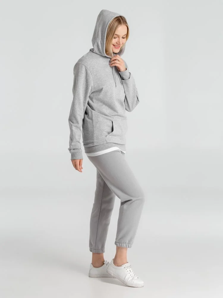 Толстовка с капюшоном унисекс Hoodie серый меланж - фото 15