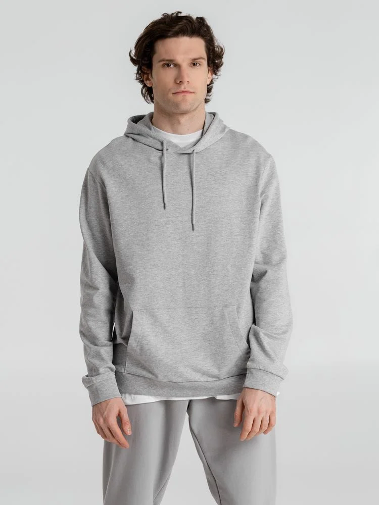 Толстовка с капюшоном унисекс Hoodie серый меланж - фото 6