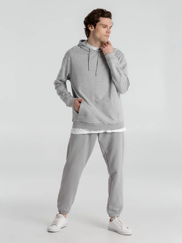 Толстовка с капюшоном унисекс Hoodie серый меланж - фото 9