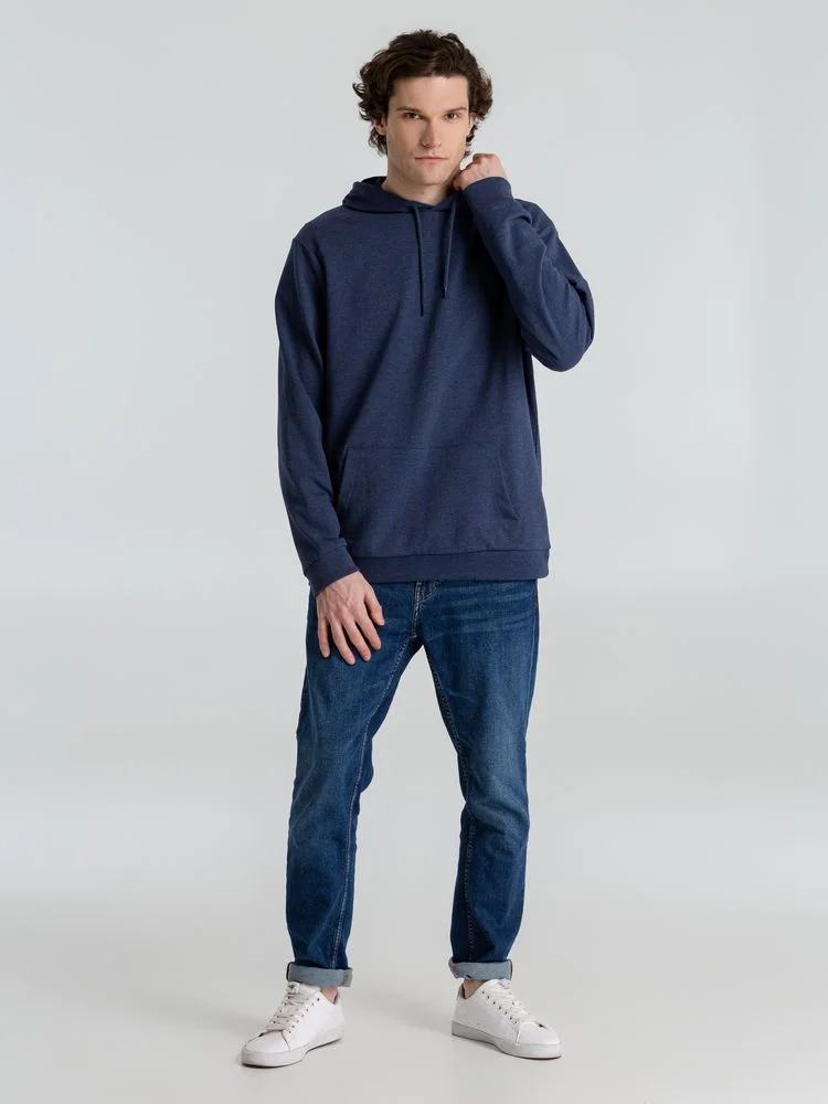 Толстовка с капюшоном унисекс Hoodie синий меланж - фото 13