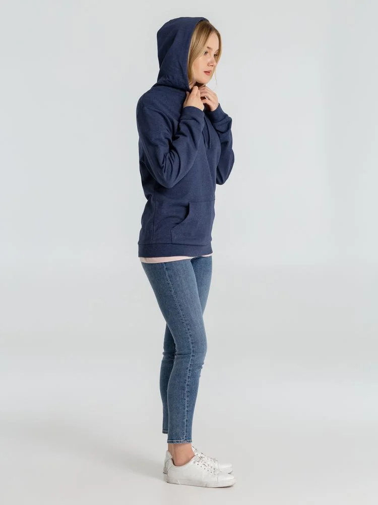 Толстовка с капюшоном унисекс Hoodie синий меланж - фото 9