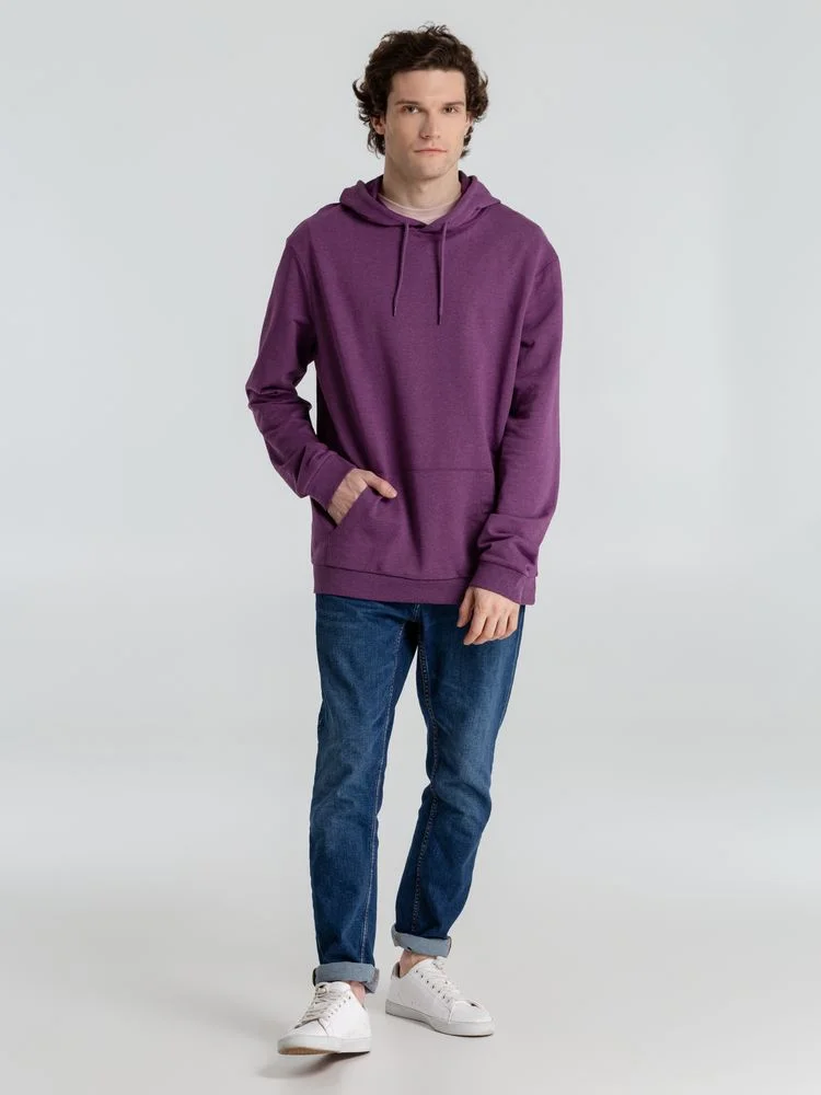 Толстовка с капюшоном унисекс Hoodie фиолетовый меланж - фото 13