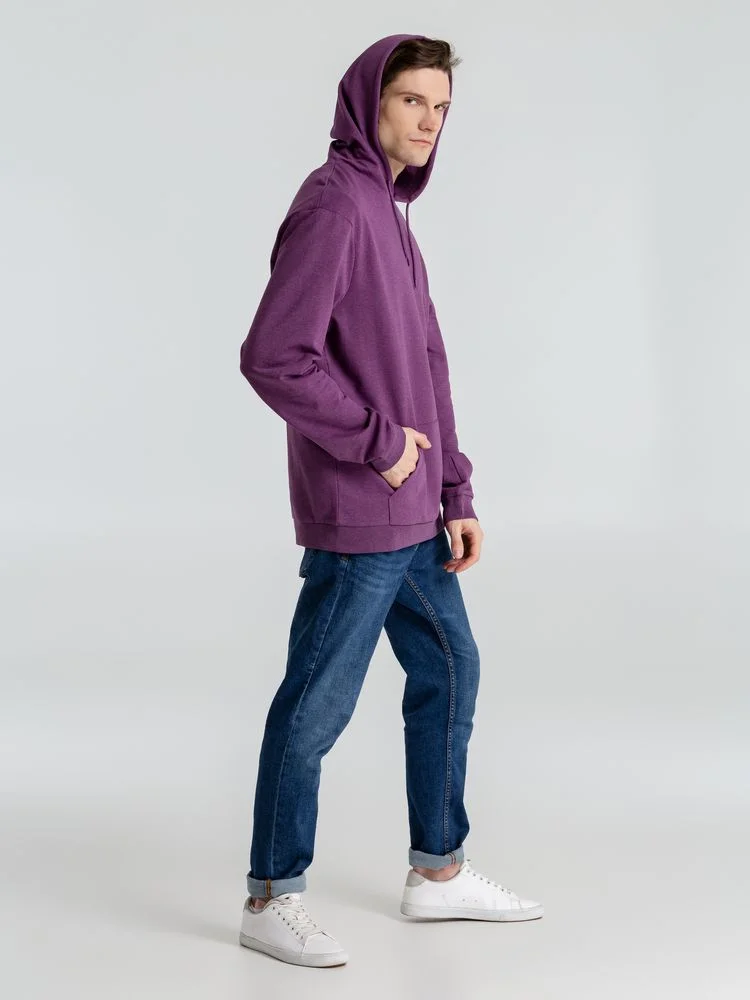 Толстовка с капюшоном унисекс Hoodie фиолетовый меланж - фото 14