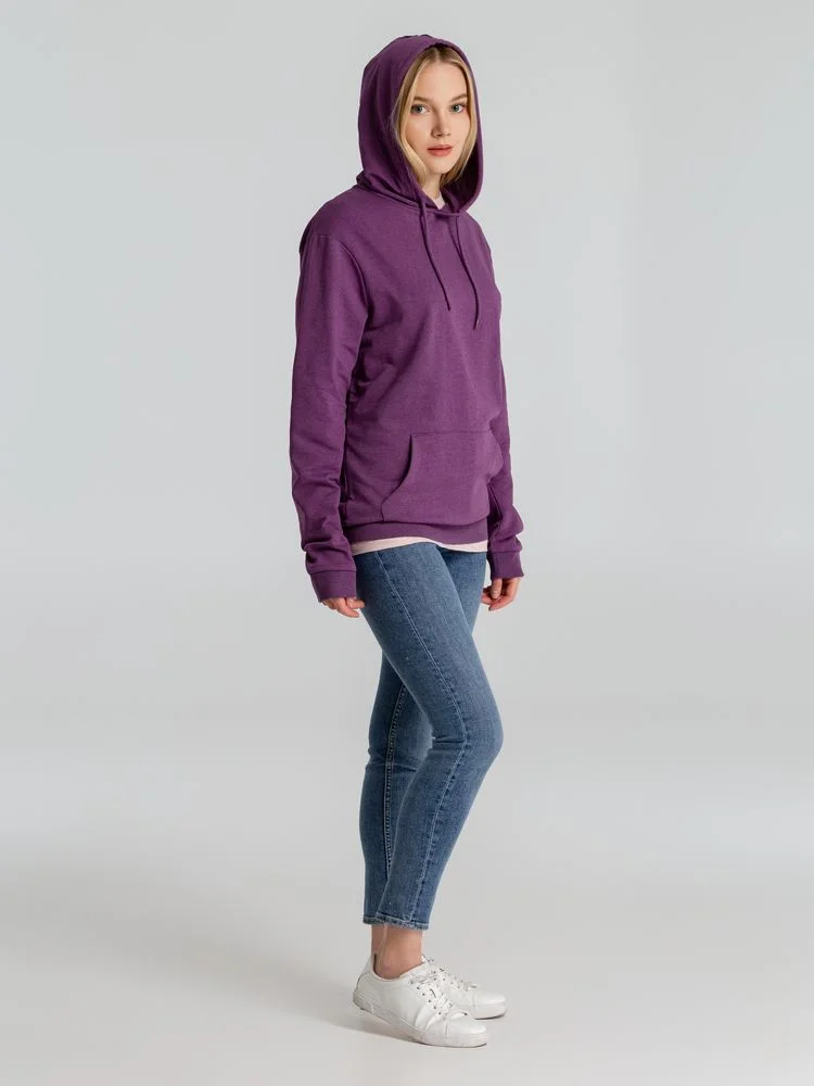 Толстовка с капюшоном унисекс Hoodie фиолетовый меланж - фото 9