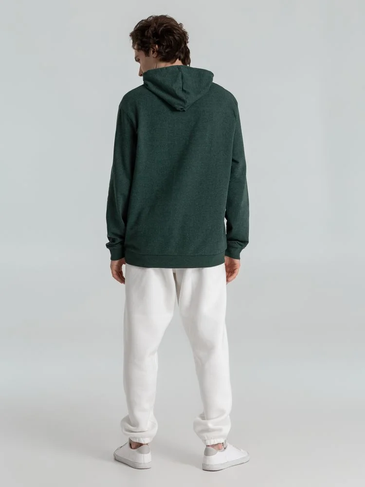 Толстовка с капюшоном унисекс Hoodie темно-зеленый меланж - фото 13