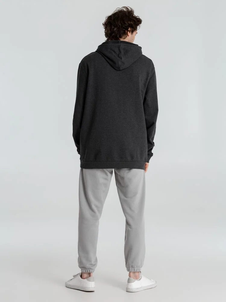 Толстовка с капюшоном унисекс Hoodie серый меланж антрацит антрацит серый меланж - фото 11