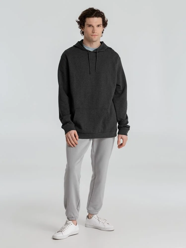 Толстовка с капюшоном унисекс Hoodie серый меланж антрацит антрацит серый меланж - фото 9