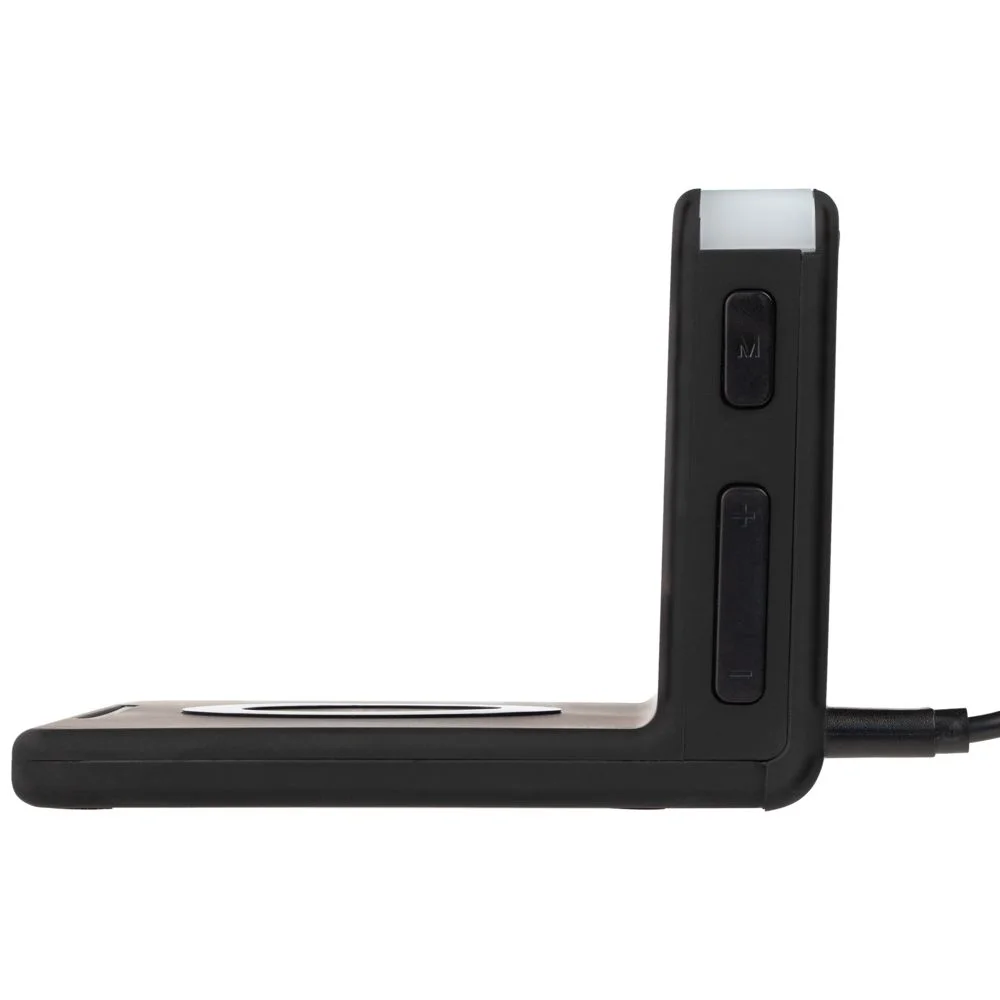 Часы настольные с беспроводным зарядным устройством Pitstop, черные - фото 4