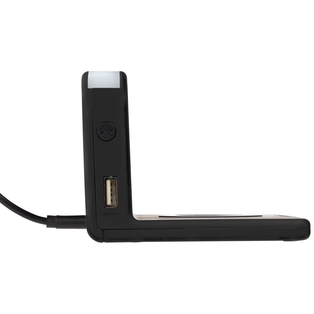 Часы настольные с беспроводным зарядным устройством Pitstop, черные - фото 5