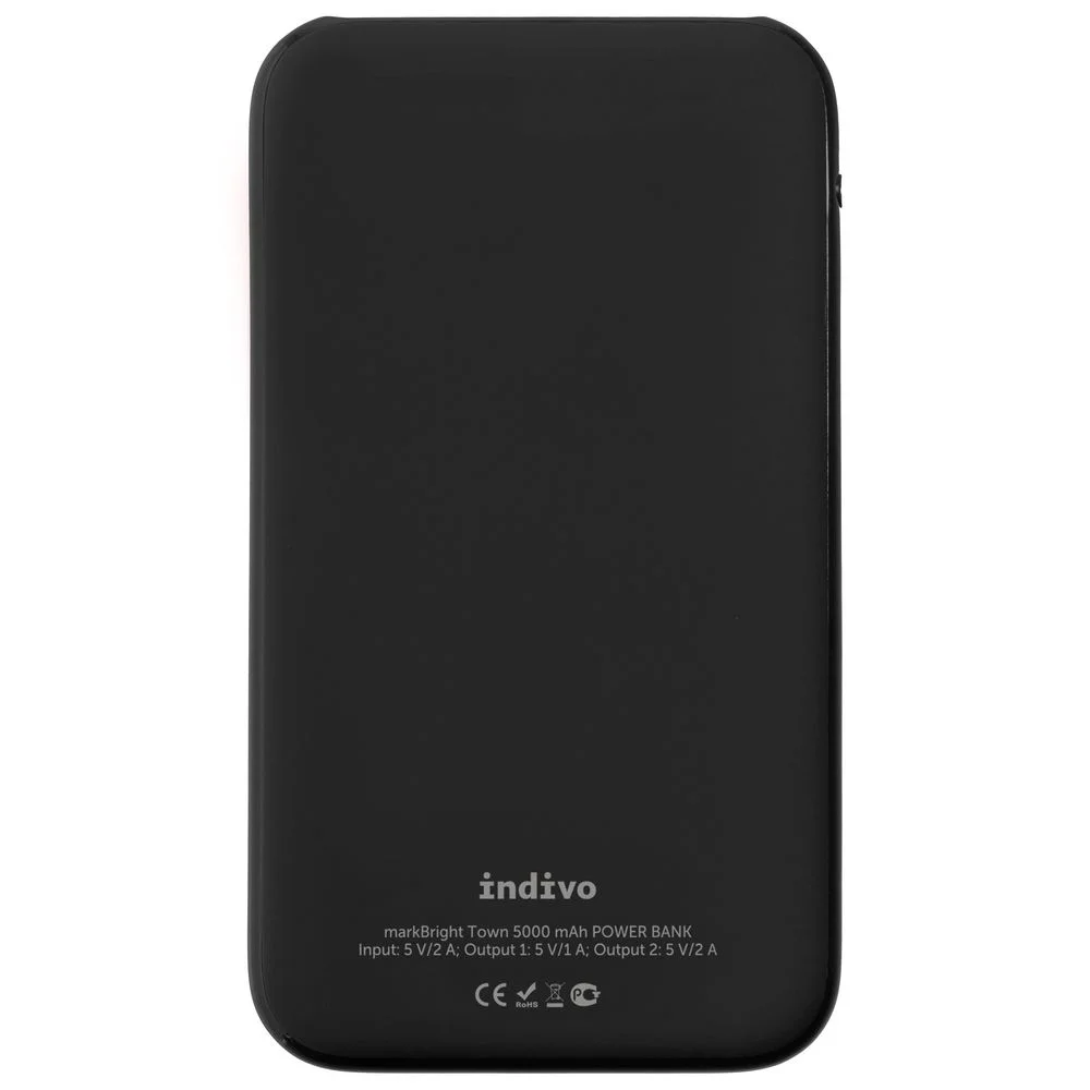 Аккумулятор с подсветкой markBright Town, 5000 мАч, черный - фото 4