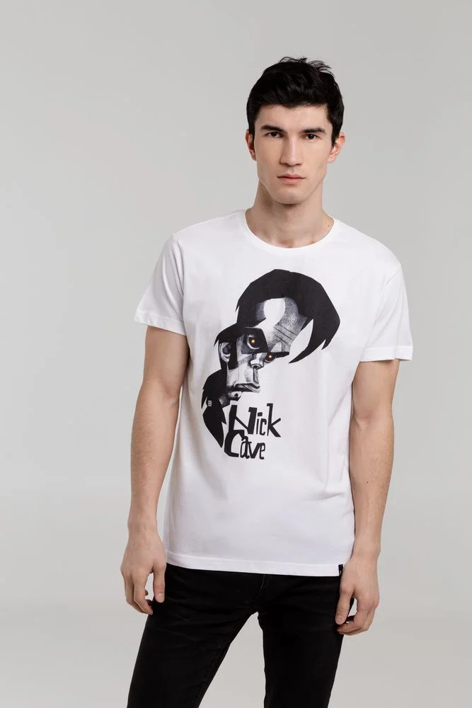 Футболка Меламед. Nick Cave белая - фото 1