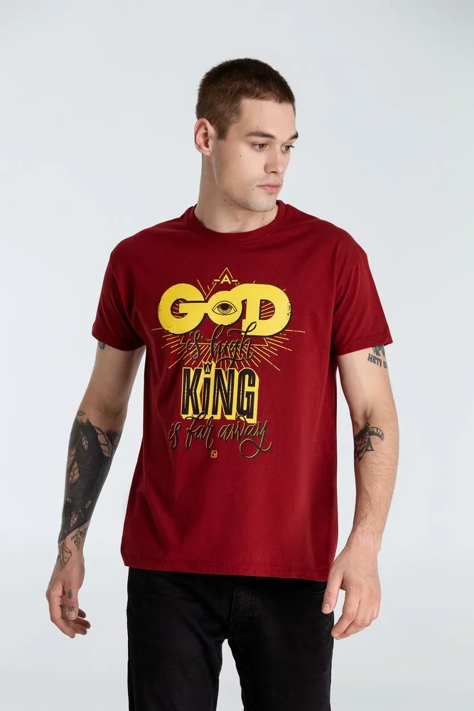 Футболка A God is High гранатово - фото 2