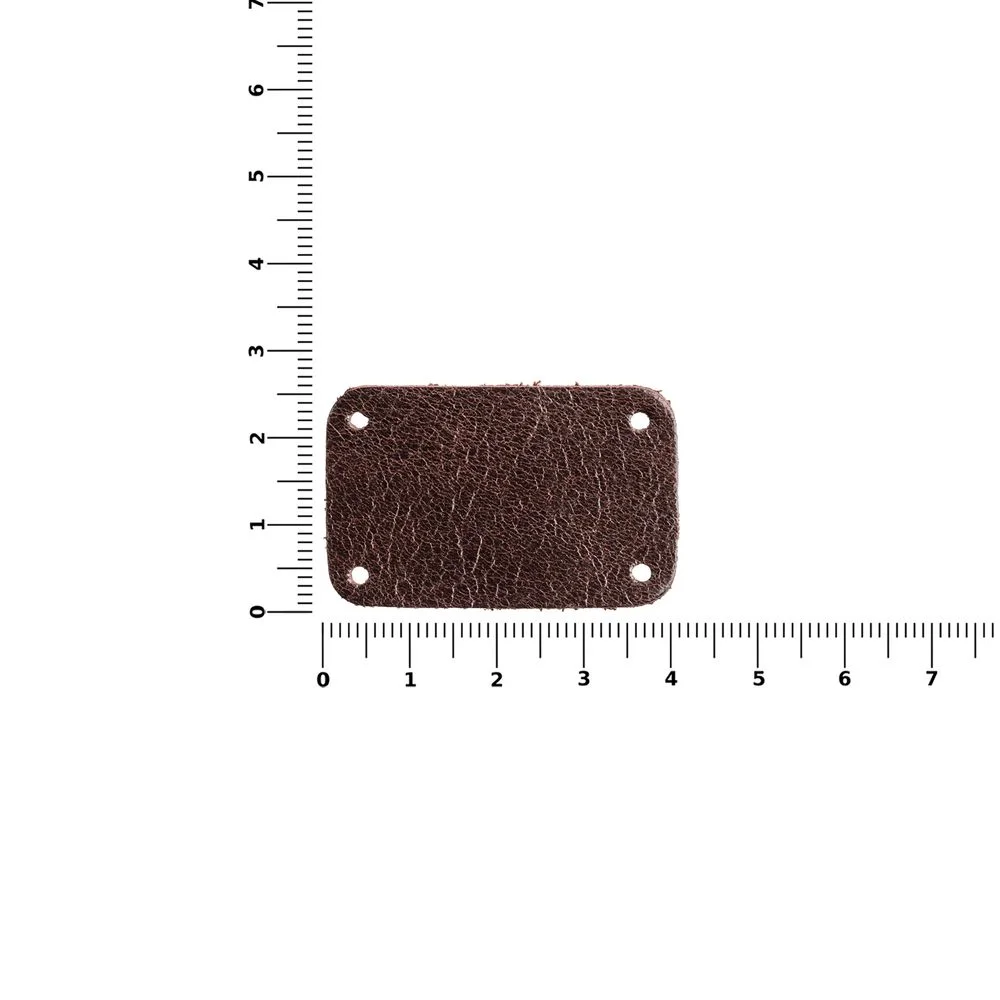 Лейбл кожаный Beta S коричневый - фото 3