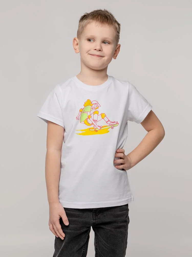 Футболка детская Skateboard белая - фото 2
