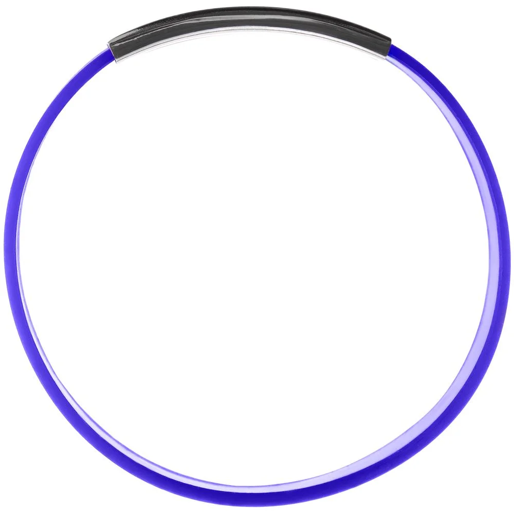 Силиконовый браслет Brisky с металлическим шильдом, синий - фото 3