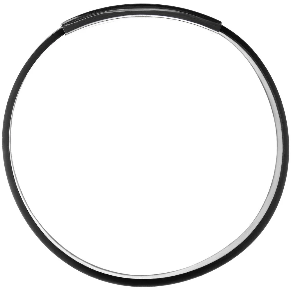 Силиконовый браслет Brisky с металлическим шильдом, черный - фото 3