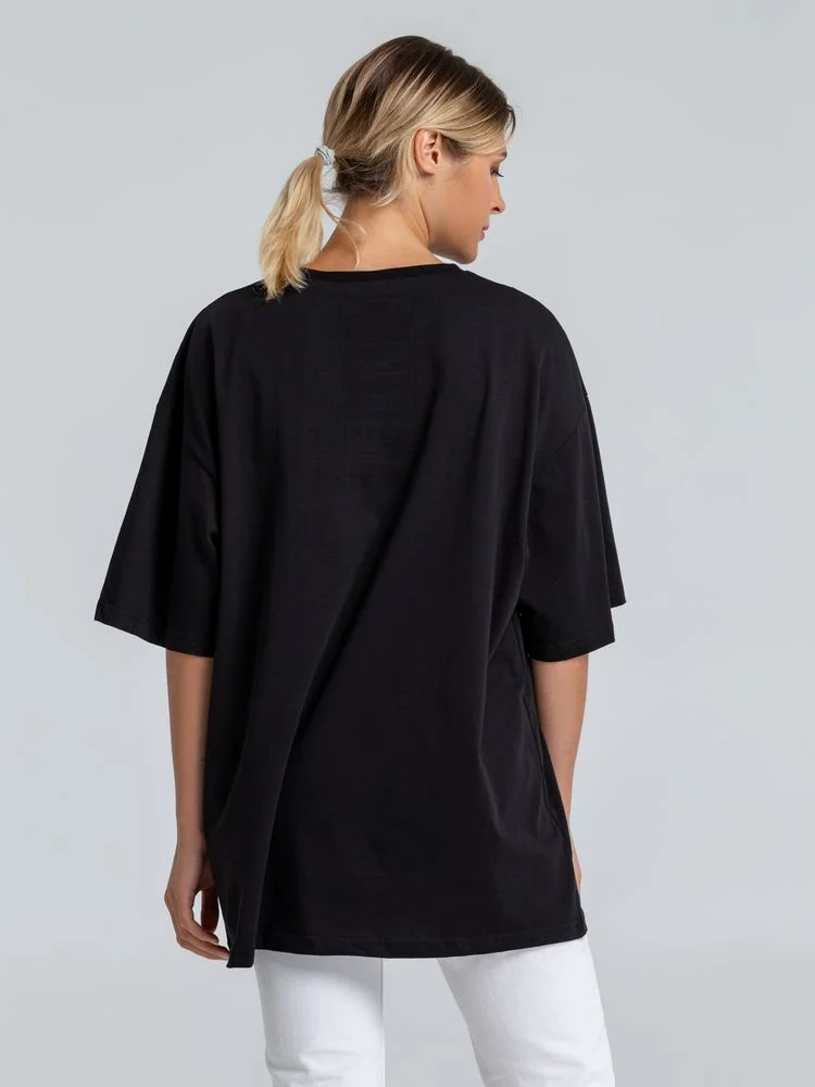 Футболка оверсайз Чистая соль черная - фото 7